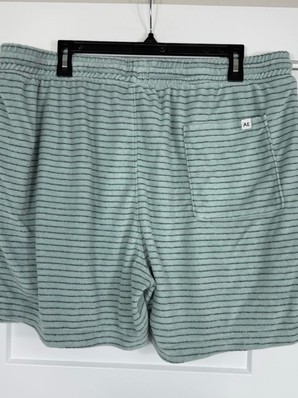 American Eagle Sofa Surfin Terry Striped Lounge Shorts Green Men’s Size XL - Picture 2 of 6